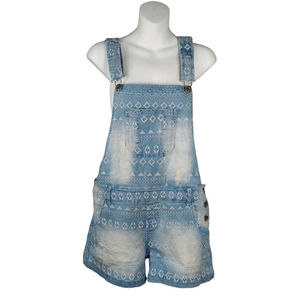 Kensie Jeans Women's Overalls Shortalls Embroidered Size M